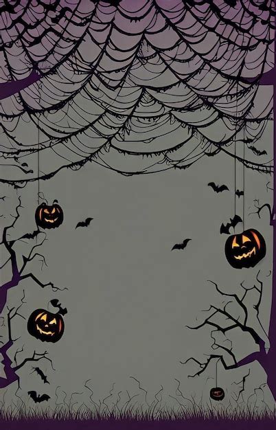 Premium AI Image Halloween Pumpkins Hanging From A String With Bats