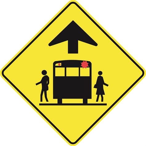 School Bus Stop Ahead