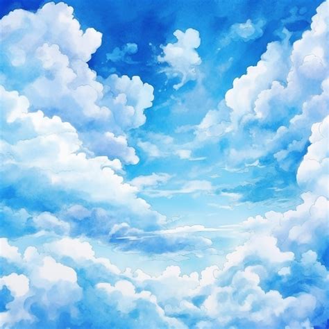 Una Pintura De Nubes En El Cielo Con El Cielo De Fondo Foto Premium