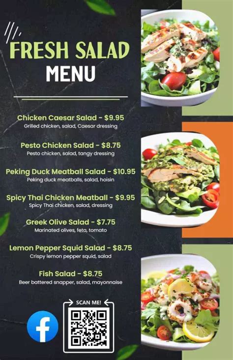 Salad Menu Templates - Customize & Download (Free)