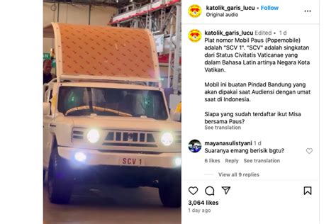 Foto Penampakan Popemobile Yang Akan Dipakai Paus Fransiskus Di Indonesia