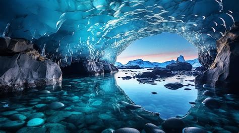 Premium Photo A Photograph Of A Surreal Ice Cave Landscape