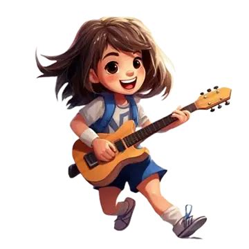 Uma Personagem De Desenho Animado Tocando Violão Paixão E