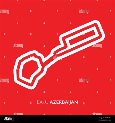 Baku City Circuit Azerbaijan Motorsport Race Track Vector Map Stock