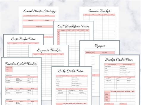 Bakery Business Planner Bakery Order Forms Bakery Planner Cake Order