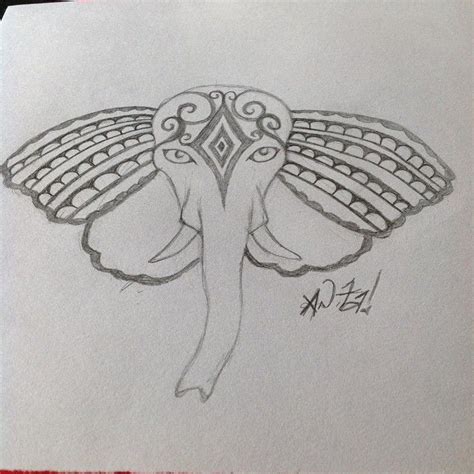 #Drawing today #elephant #butterfly