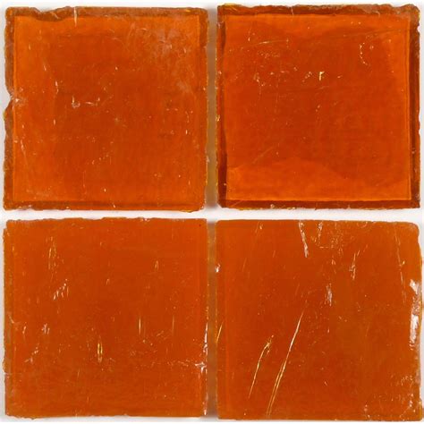 Carrot Orange Orange 2 X 2 Glass Glossy Tile Glass Glass Tile Recycled Glass