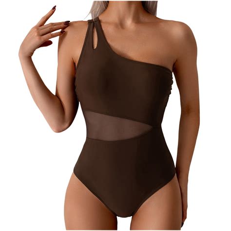 BeAi Swimsuit For Women One Piece With Shorts Metallic Blue Bikini Set