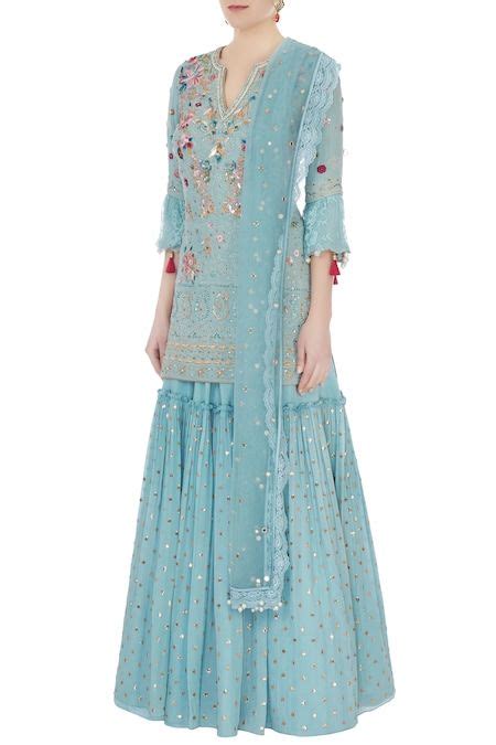 Embroidered Kurta Sharara Set Sharara Set Aza Fashion Fashion