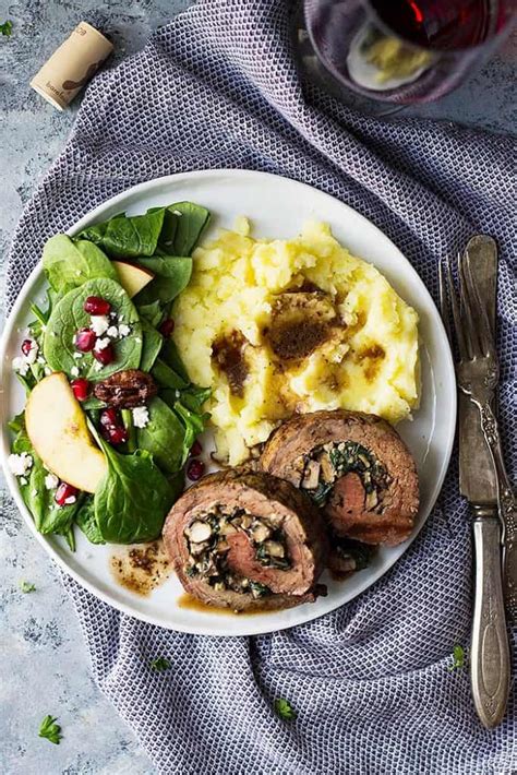 Mushroom And Blue Cheese Stuffed Flank Steak Countryside Cravings