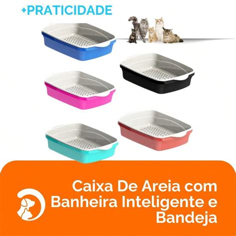 Caixa de Areia Para Gatos Banheira Higiênica Furba Inteligente Premium