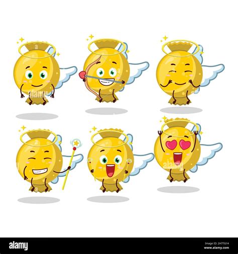 Yellow Candy Wrap Cartoon Designs As A Cute Angel Character Vector