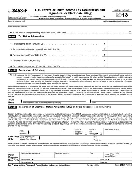 Irs 8453 F 2013 2022 Fill Out Tax Template Online Us Legal Forms