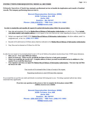 Fillable Online Page 1 Of 2 INSTRUCTIONS FOR REQUESTING MEDICAL Fax