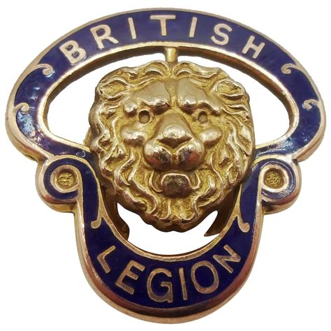 9ct Yellow Gold And Enamel British Legion Buttonhole Badge 1958 Ruby Lane