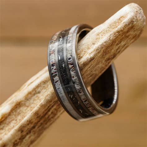 Antler Rings For Men Deer Antler Wedding Bands For Men