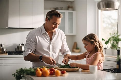 Premium Photo | Dad cooking with his daughter