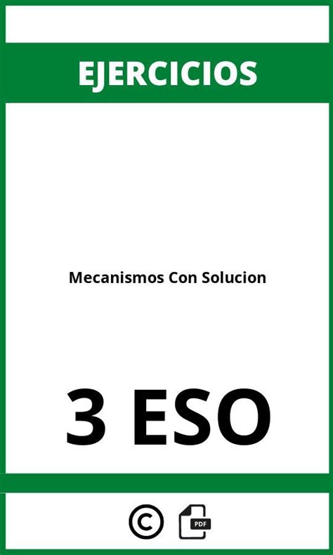 Ejercicios De Mecanismos 3 ESO Con Solucion PDF