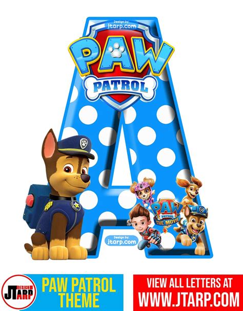 Alphabet Paw Patrol Letter A To Z