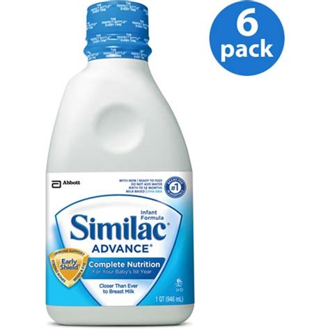 Similac Advance Infant Formula Ready To Feed 1 Qt Bottle Pack Of 6