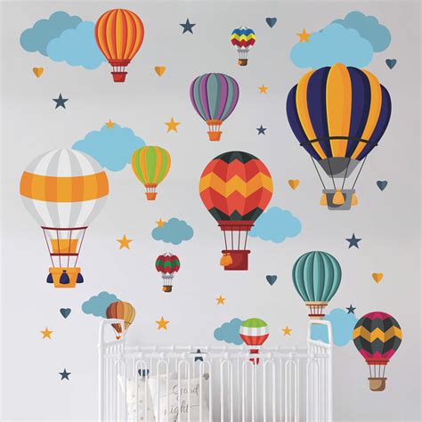 Hot Air Balloon Wall Decal Kid Room Decal Colorful Balloon Wall Sticker Colourful Hot Air