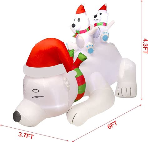 Buy Juegoal Christmas Inflatable Polar Bears 6 Ft Long Lighted Blow