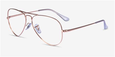 Ray Ban Aviator Metal Ii Aviator Rose Gold Frame Eyeglasses Eyebuydirect Canada