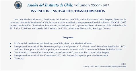 La PÁgina De AndrÉs Morales PresentaciÓn De Anales Del Instituto De Chile 2017 En Santiago