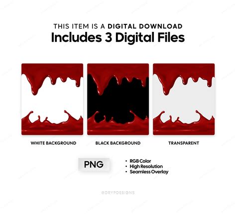 Dripping Blood Png Overlay Digital Background Halloween Etsy
