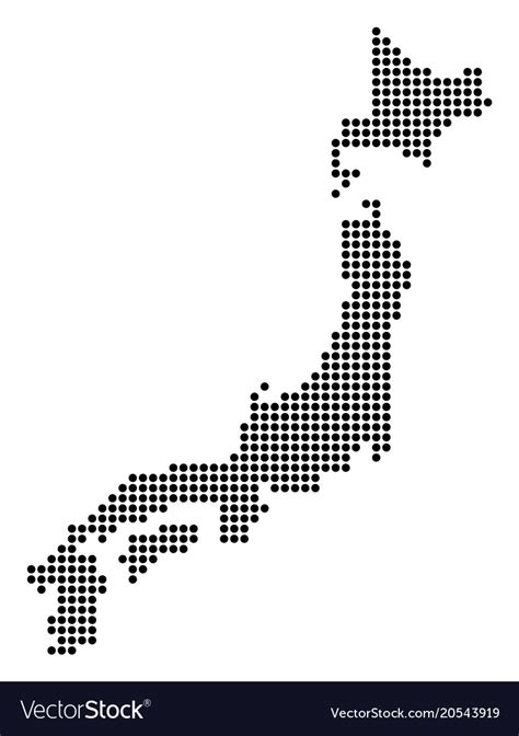 Dotted Pixel Japan Map Royalty Free Vector Image