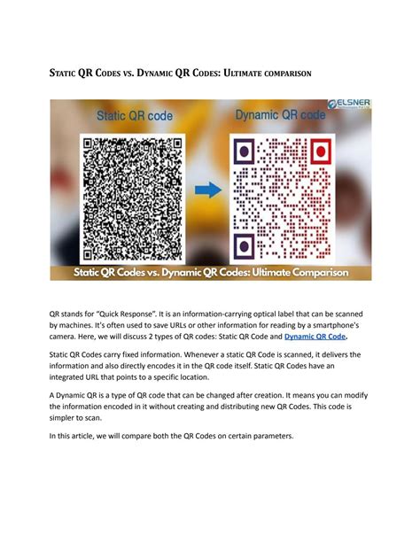 Static QR Codes Vs Dynamic QR Codes Ultimate Comparison By