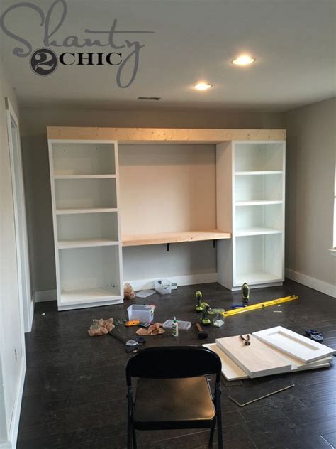 Diy Sliding Barn Door Hidden Study Desk In Living Room Hidden Desk