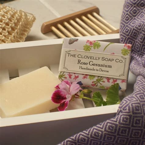 Rose Geranium Handmade Natural Soap The Clovelly Soap Company Devon