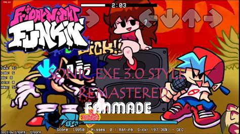 Friday Night Funkin Sonic Exe V3 Remastered Style Fanmade Mod Too