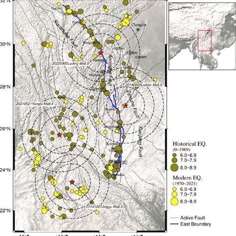 Spatial Distribution Of Earthquakes With Magnitude Above 6 0 For The Download Scientific