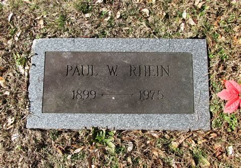 Paul William Rhein 1899 1975 Homenaje De Find A Grave