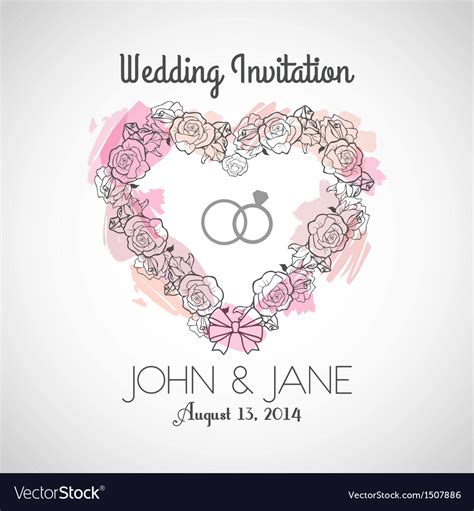 Heart wedding invitation Royalty Free Vector Image