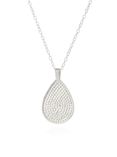 Anna Beck Large Dotted Teardrop Pendant Necklace Gold And Silver