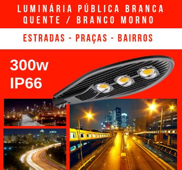 LUMINÁRIA PÚBLICA DE LED PARA POSTE 150W CHIPS PHILIPS BRANCO