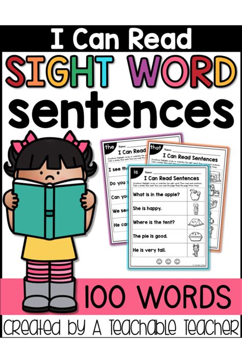 I Can Read Sight Word Sentences A Teachable Teacher