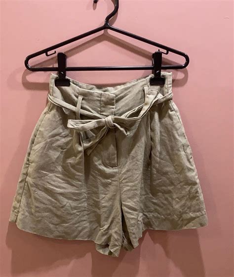 Short 100 Linho Zara Shorts Feminino Zara Usado 80781298 Enjoei