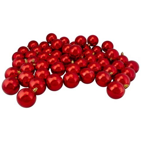 Northlight 60ct Red Hot Shatterproof Shiny Christmas Ball Ornaments 25 Inches 60mm 60 Harris