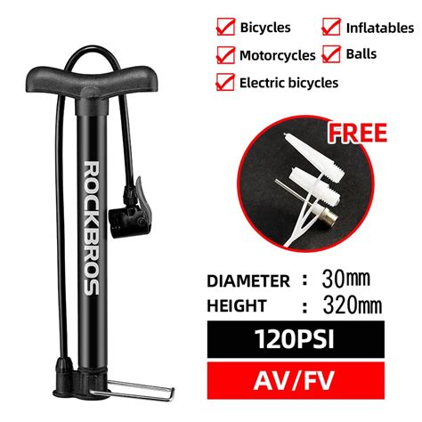 Rockbros Bicycle Pump High Pressure Air Pump Alloy Cylinder 120 Psi