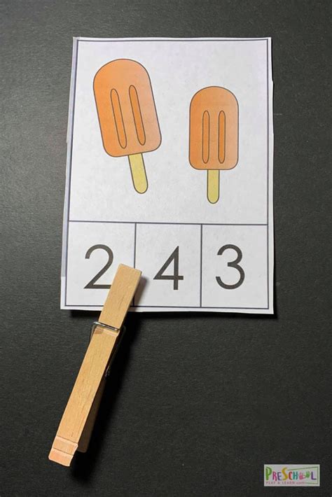 Summer Counting Popsicles Numbers 1 10 Clip Cards