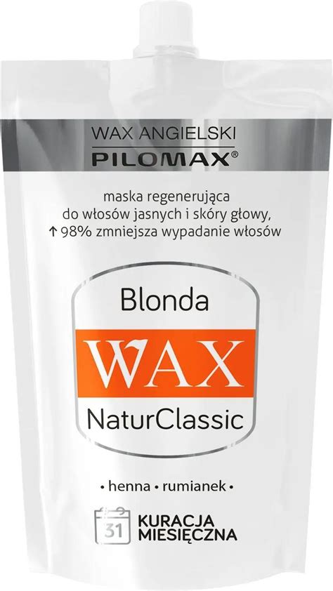 Maska Do W Os W Pilomax Wax Naturclassic Blonda Maska Regeneruj Ca Do