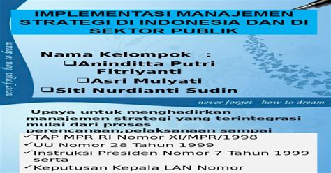 Implementasi Manajemen Strategi Di Indonesia Dan Sektor Publik Ppt [pdf Document]