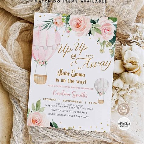 Hot Air Balloon Baby Shower Etsy