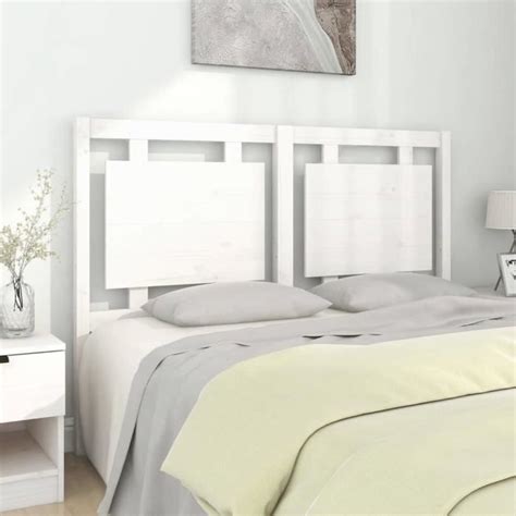 Tête de lit blanc 140 5x4x100 cm bois massif de pin Cdiscount Maison