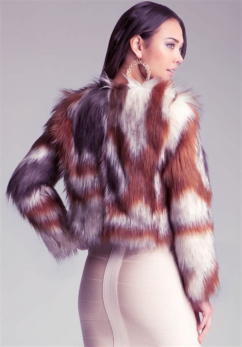 Lyst Bebe Multi Colored Faux Fur Coat