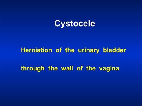 Modified Extended Anterior Vaginal Wall Repair For Cystocele Ppt